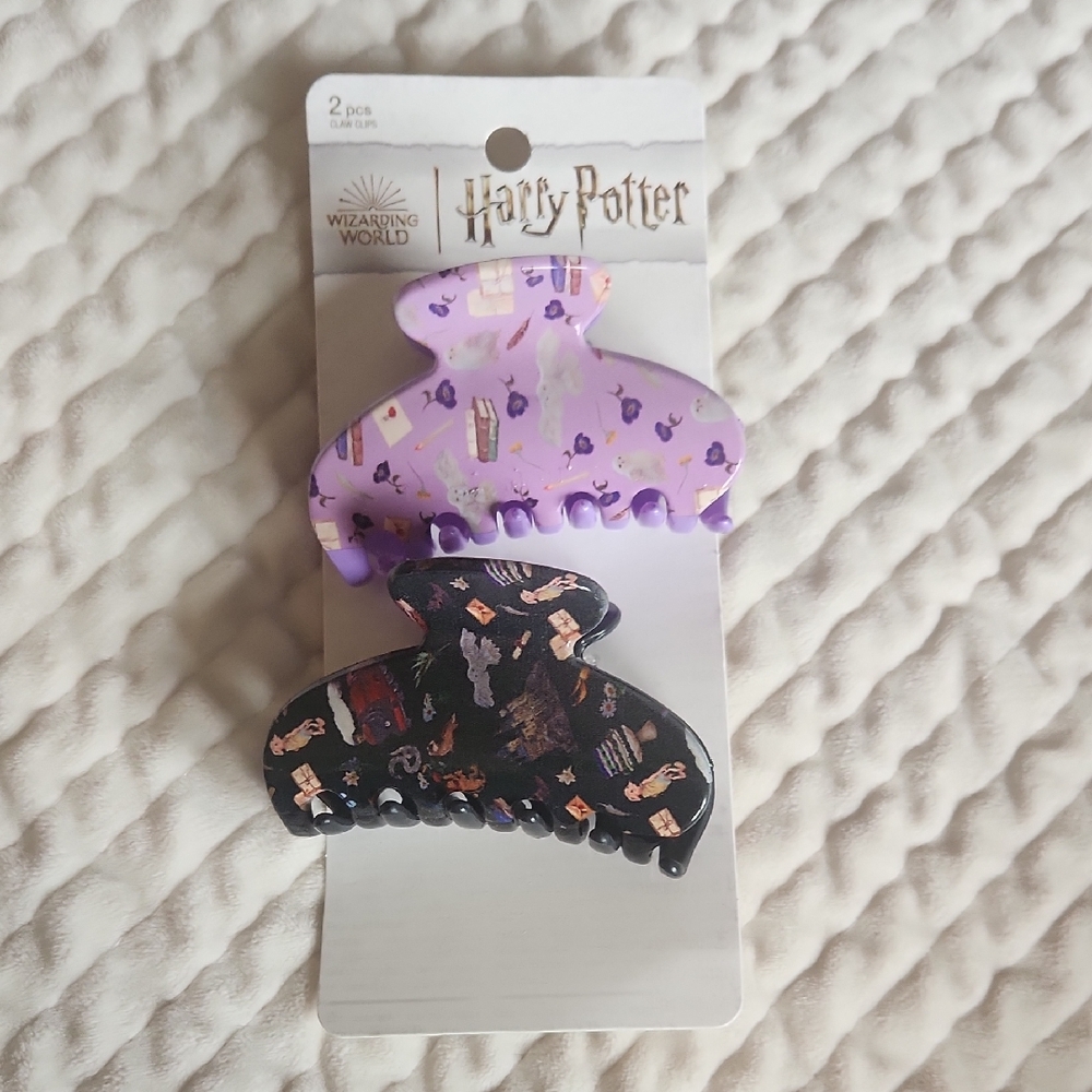 Warner Bros. Purple and Black Hair Clips with Harry Potter Design
